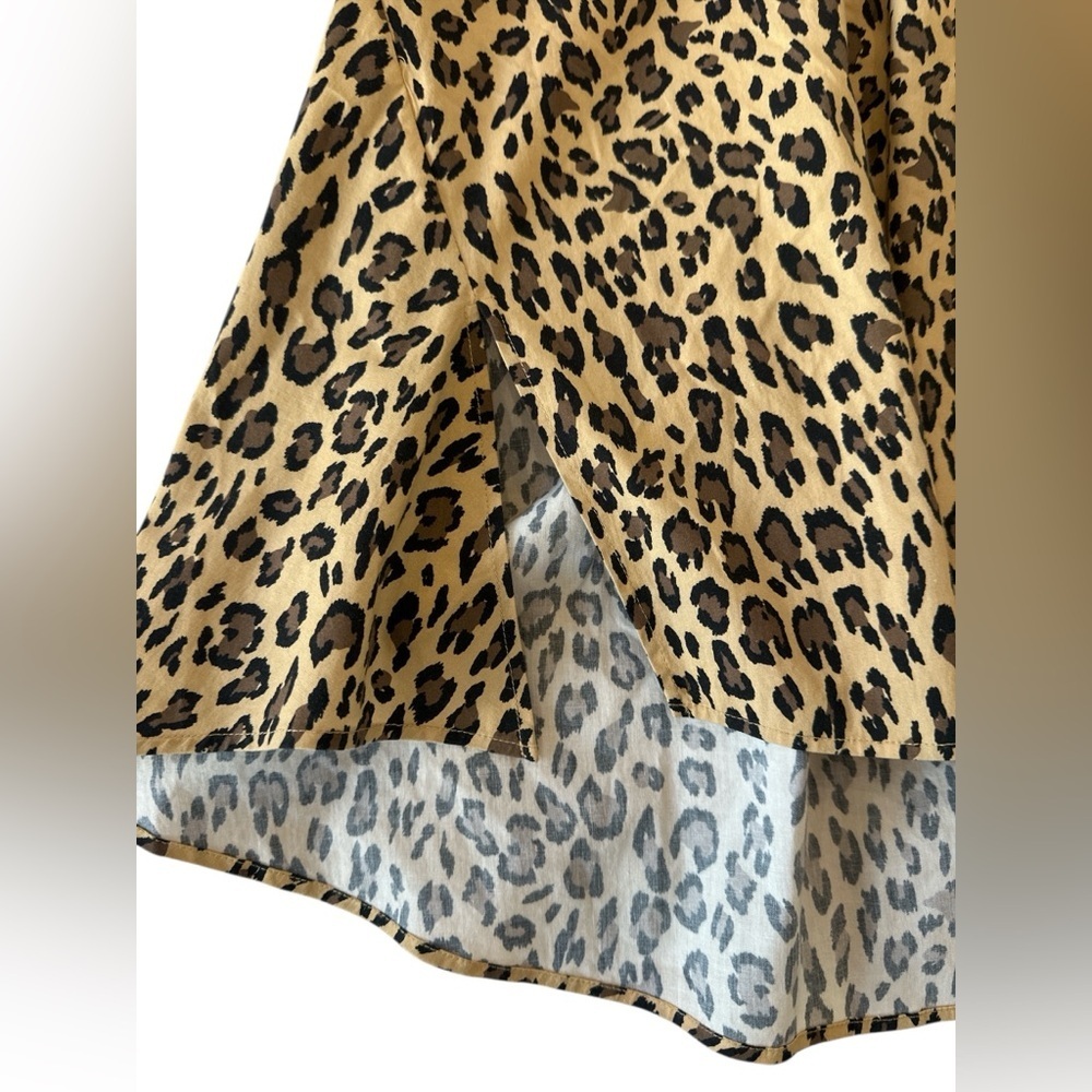Adam Lippes Leopard Print Poplin Trapeze Top - Picture 7 of 11